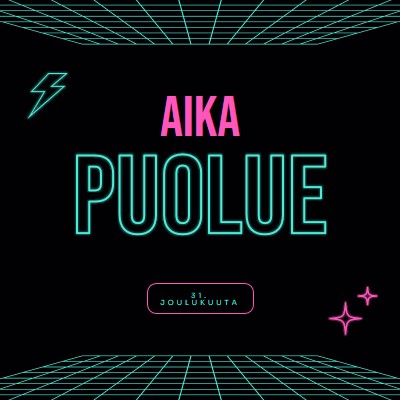 Aika juhlia black bold,neon,outline,grid,sci-fi