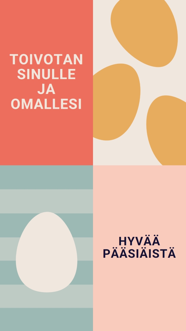 Hyvää pääsiäistä sinulle ja sinun orange modern-color-block