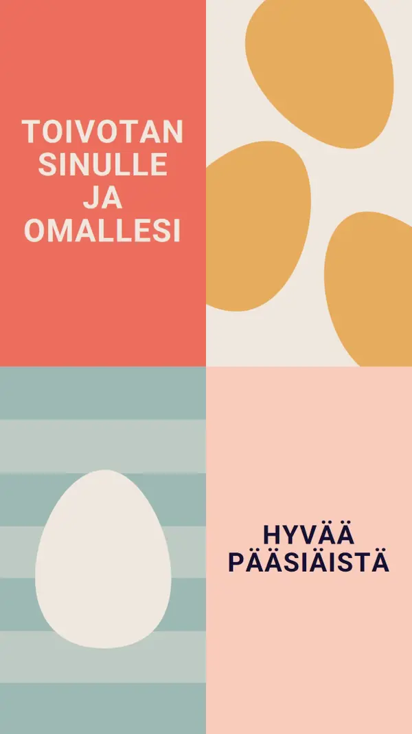 Hyvää pääsiäistä sinulle ja sinun orange modern-color-block