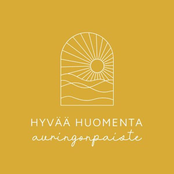 Huomenta, auringonpaiste yellow modern,minimal,lines,simple,waves,sun