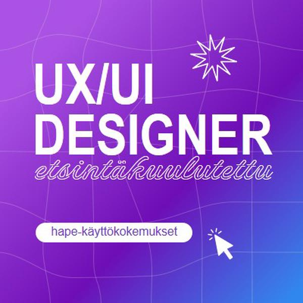 Käyttöliittymän/UX-suunnittelijan haluttu purple bold,playful,digital,grid,neon,gradient