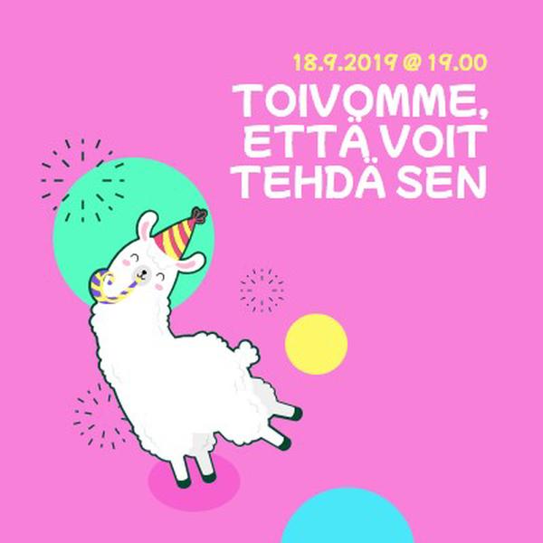 Toivomme, että selviät pink bold.-playful,graphic