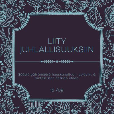 Liity juhlallisuuksiin blue elegant,classic,floral