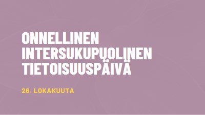 Hyvää intersex-tietoisuuspäivää purple modern-bold