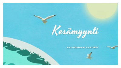 Kesämyynti-ilmoitus blue vintage-retro