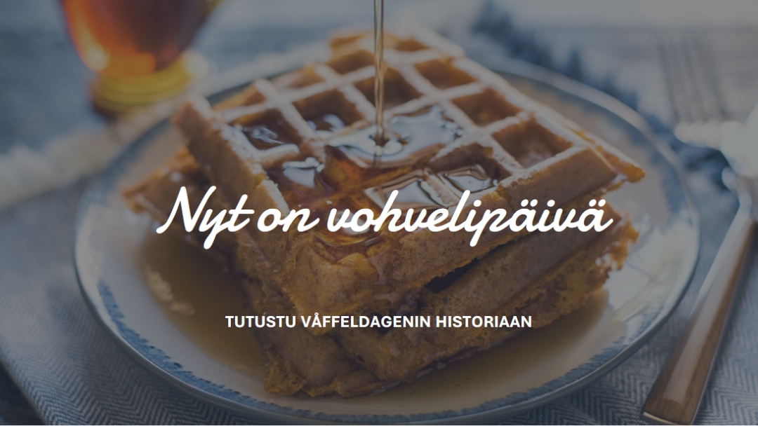 Nyt on vohvelipäivä blue modern-simple
