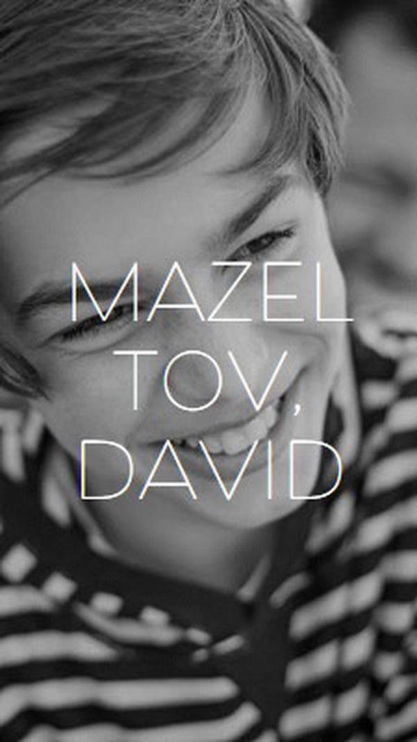 Mazel tov bar mitzvah black modern-simple