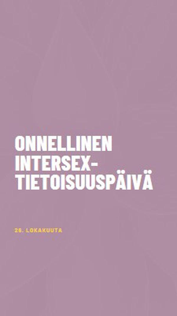 Hyvää intersex-tietoisuuspäivää purple modern-bold