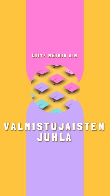 Liity valmistujaisten juhlaan yellow whimsical-color-block