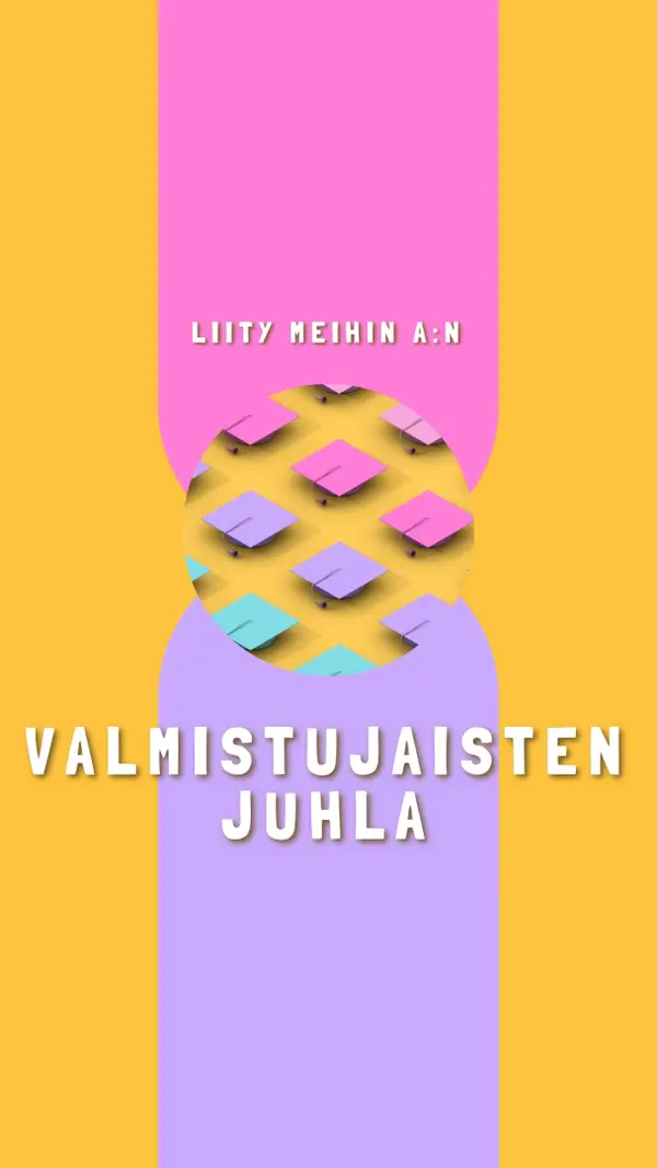Liity valmistujaisten juhlaan yellow whimsical-color-block
