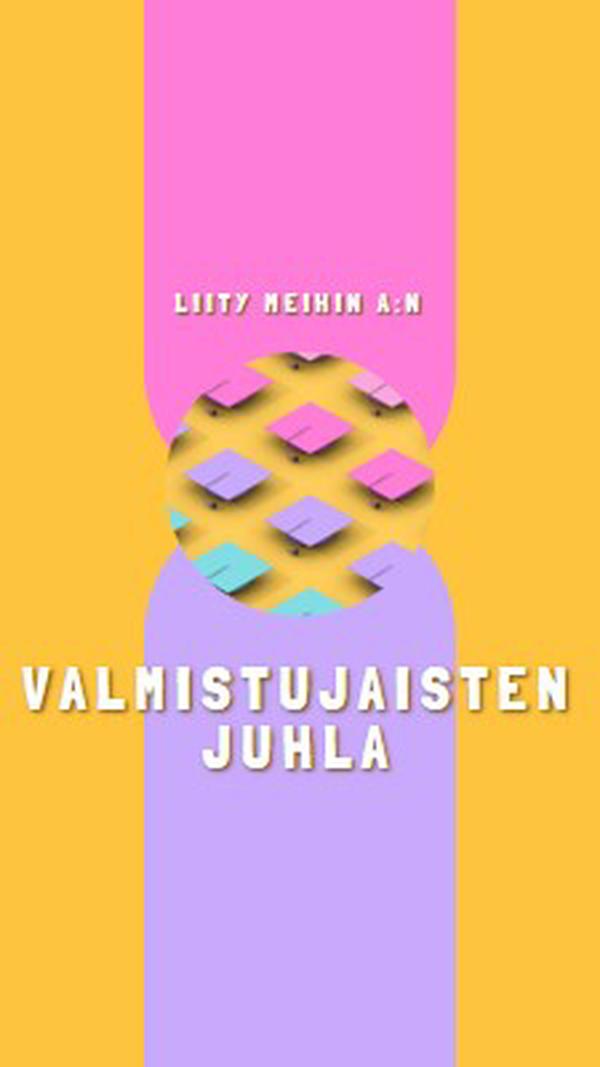 Liity valmistujaisten juhlaan yellow whimsical-color-block