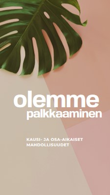 Palkkaamme kausityöntekijöitä pink modern-simple