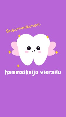 Ensimmäinen hammaskeijukäynti purple whimsical-color-block