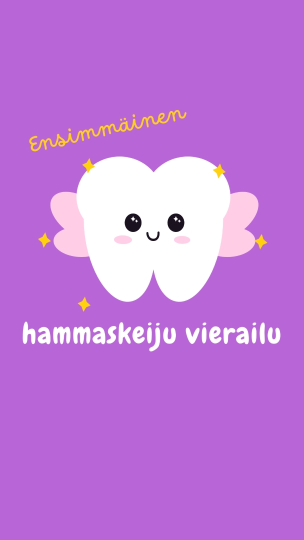 Ensimmäinen hammaskeijukäynti purple whimsical-color-block