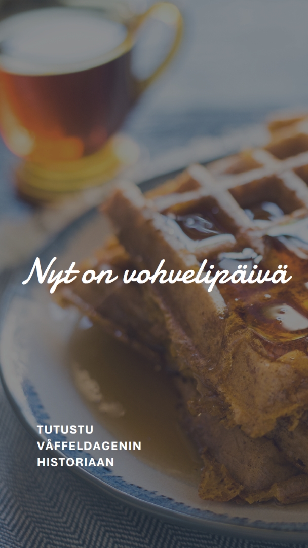 Nyt on vohvelipäivä blue modern-simple