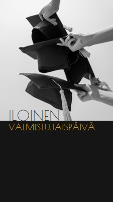 Hyvää valmistujaispäivää black modern-simple