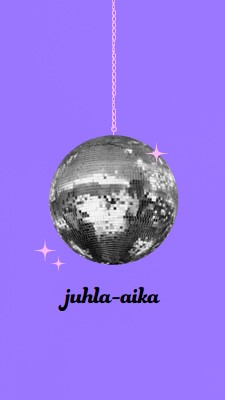 Juhlat joka kerta purple simple,collage,disco,fun,playful,photo