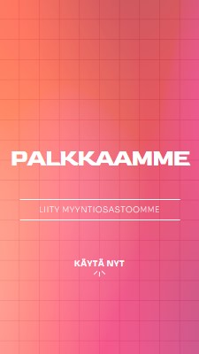 Me palkkaamme - liity meihin! pink simple,bold,gradient,grid,minimal,bright