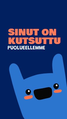 Sinut on kutsuttu juhliimme blue whimsical,bold,monster