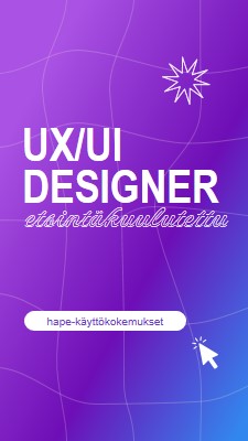 Käyttöliittymän/UX-suunnittelijan haluttu purple bold,playful,digital,grid,neon,gradient