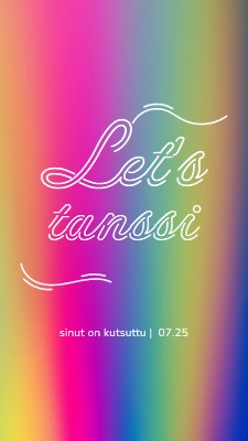 Tanssitaan, sinut on kutsuttu pink bold,bright,typographic