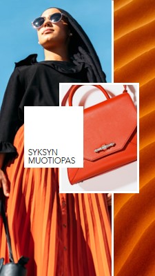 Syksyn muotiopas orange modern,bold,collage