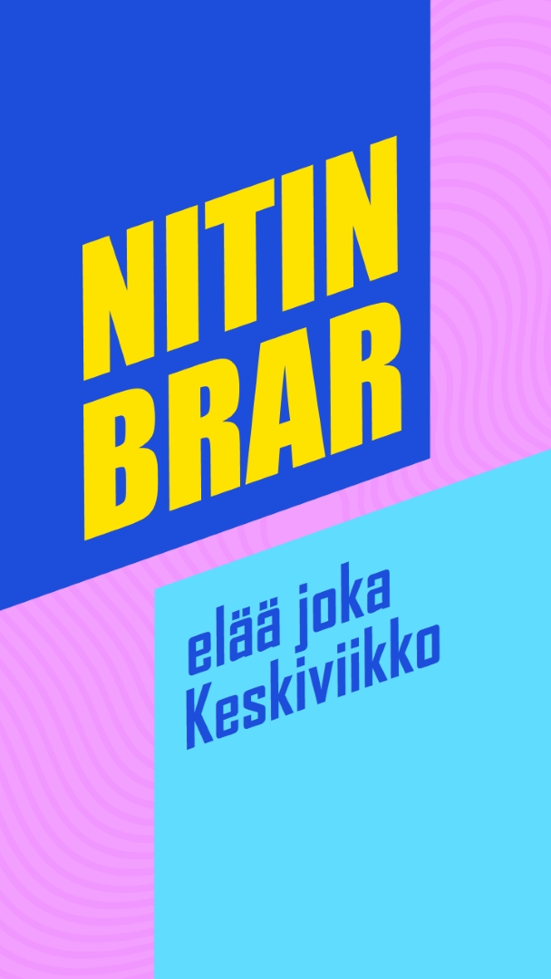 Podcast-lähetys suorana blue bold,bright,typography,geometric,vibrant,block