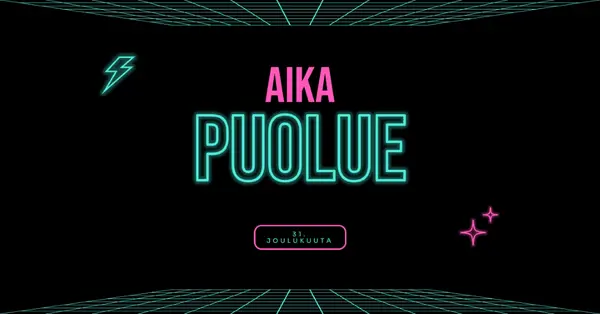 Aika juhlia black bold,neon,outline,grid,sci-fi