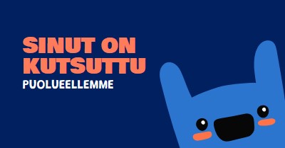 Sinut on kutsuttu juhliimme blue whimsical,bold,monster