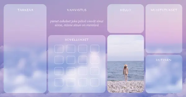 Pienet askeleet joka päivä purple modern,light,interface,photo,gradient,feminine