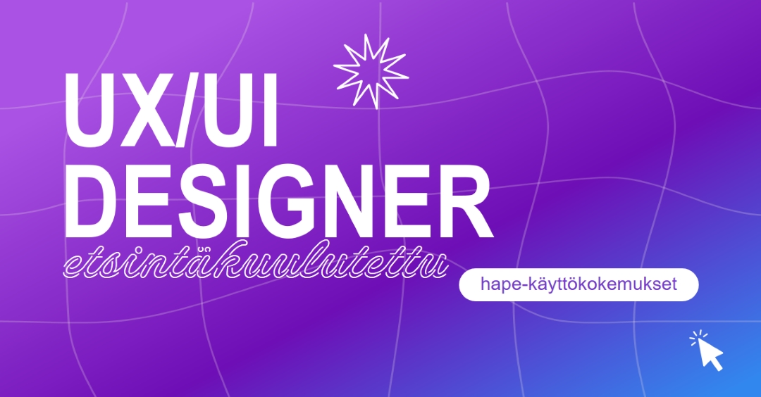 Käyttöliittymän/UX-suunnittelijan haluttu purple bold,playful,digital,grid,neon,gradient