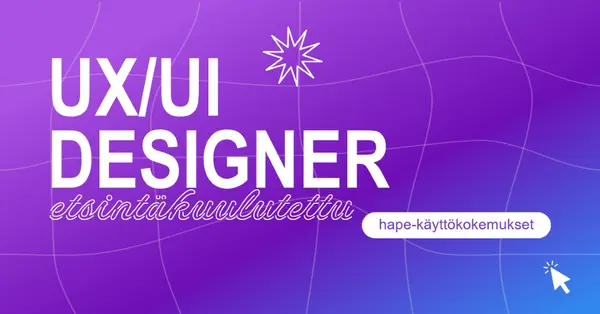 Käyttöliittymän/UX-suunnittelijan haluttu purple bold,playful,digital,grid,neon,gradient