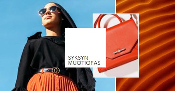 Syksyn muotiopas orange modern,bold,collage