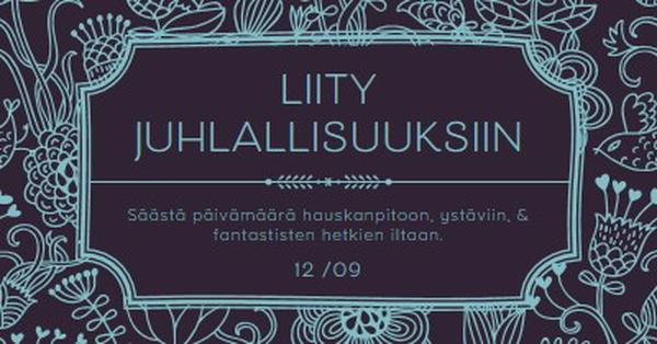 Liity juhlallisuuksiin blue elegant,classic,floral