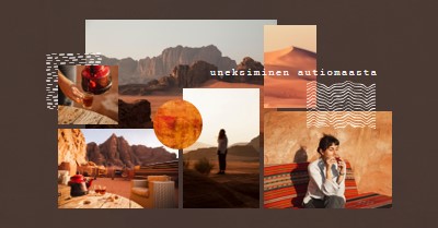 Uneksiminen autiomaasta orange photographic,travel,collage,rustic,line,motif