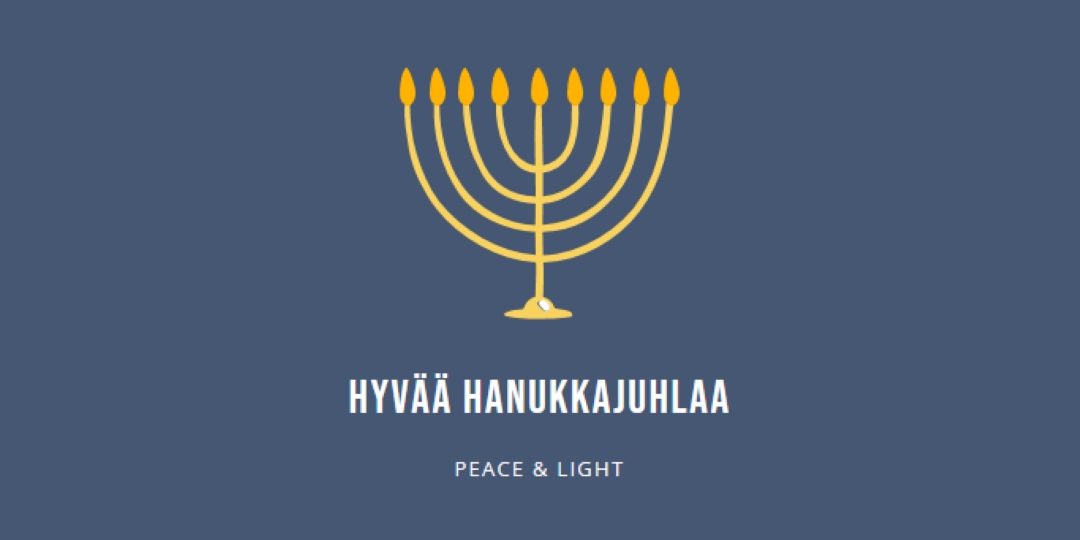 Hanukkah Sameach blue modern-simple