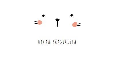 Hyvää pääsiäistä, pupu white whimsical-line