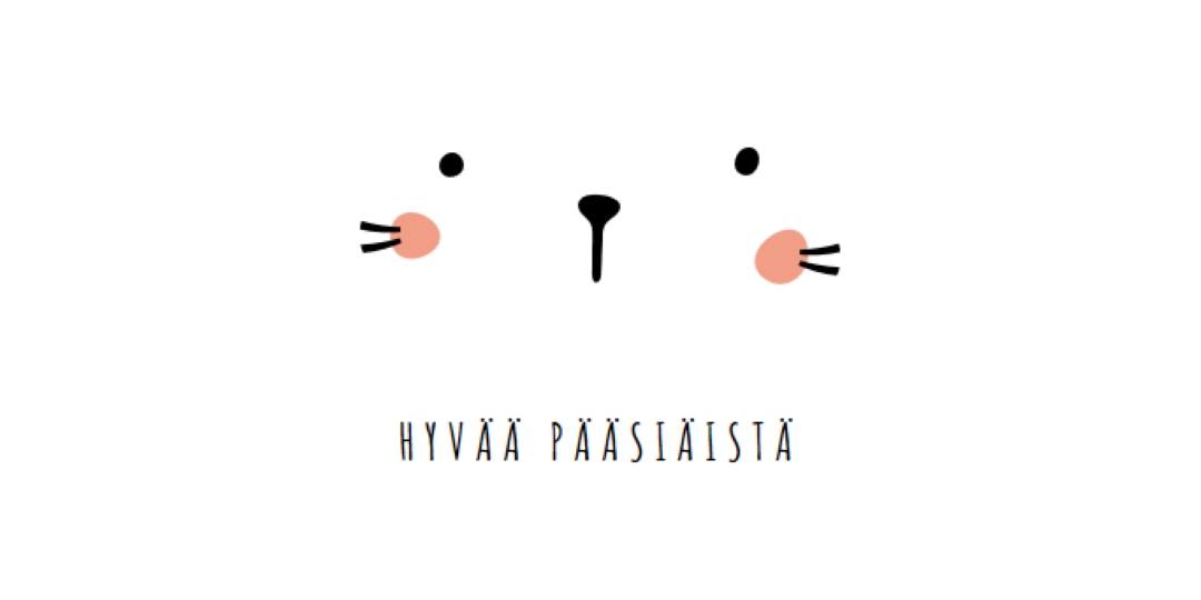 Hyvää pääsiäistä, pupu white whimsical-line