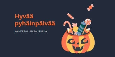 Hyvää Halloweenia black whimsical-line