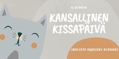 Hyvää kansalliskissapäivää gray organic-simple