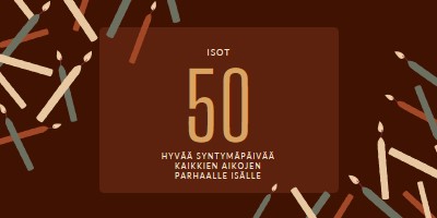 Hyvää 50-vuotispäivää brown modern-simple