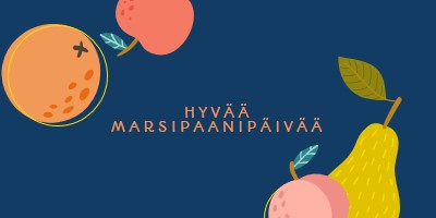 Hyvää marsipaanipäivää blue whimsical-line