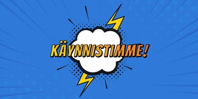 Käynnistimme! blue modern-bold