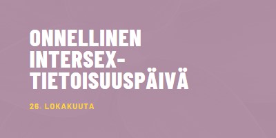 Hyvää intersex-tietoisuuspäivää purple modern-bold