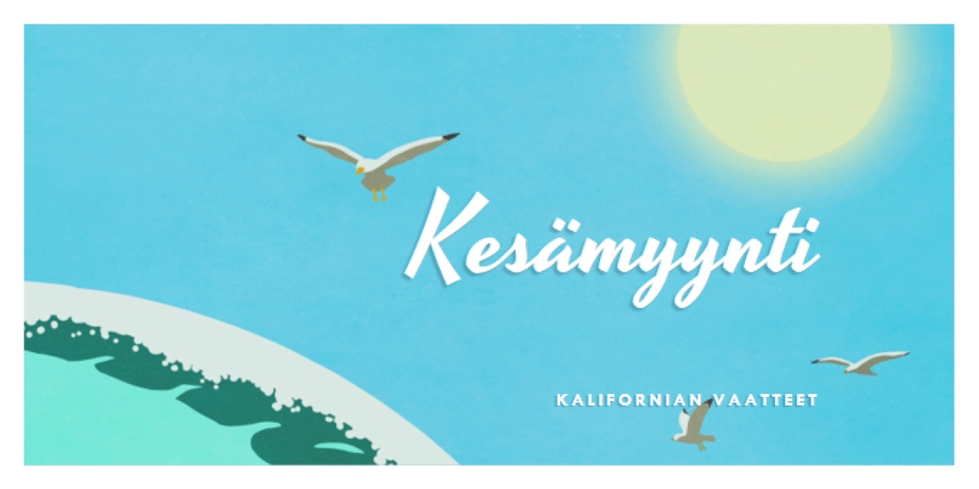 Kesämyynti-ilmoitus blue vintage-retro