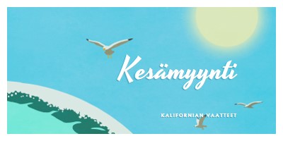 Kesämyynti-ilmoitus blue vintage-retro