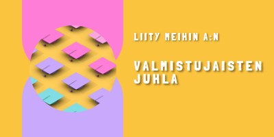 Liity valmistujaisten juhlaan yellow whimsical-color-block