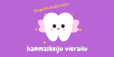 Ensimmäinen hammaskeijukäynti purple whimsical-color-block