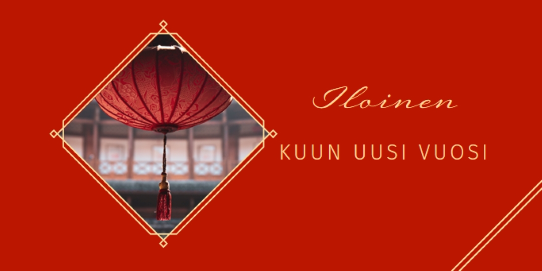 Lunarin uudenvuoden juhliminen red modern-simple
