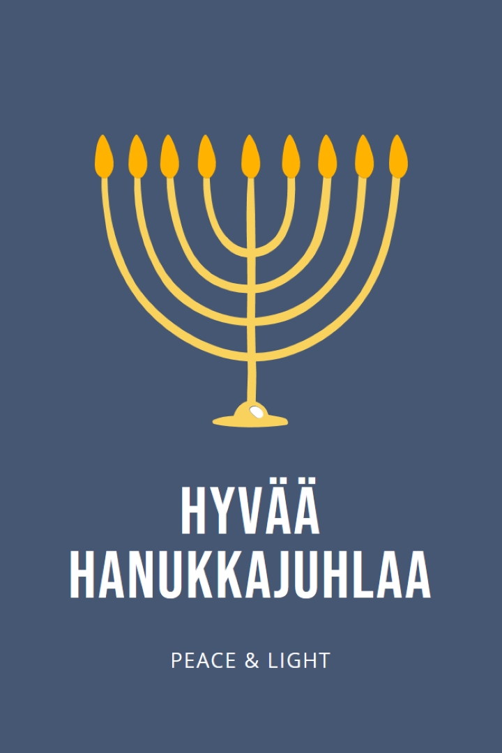 Hanukkah Sameach blue modern-simple